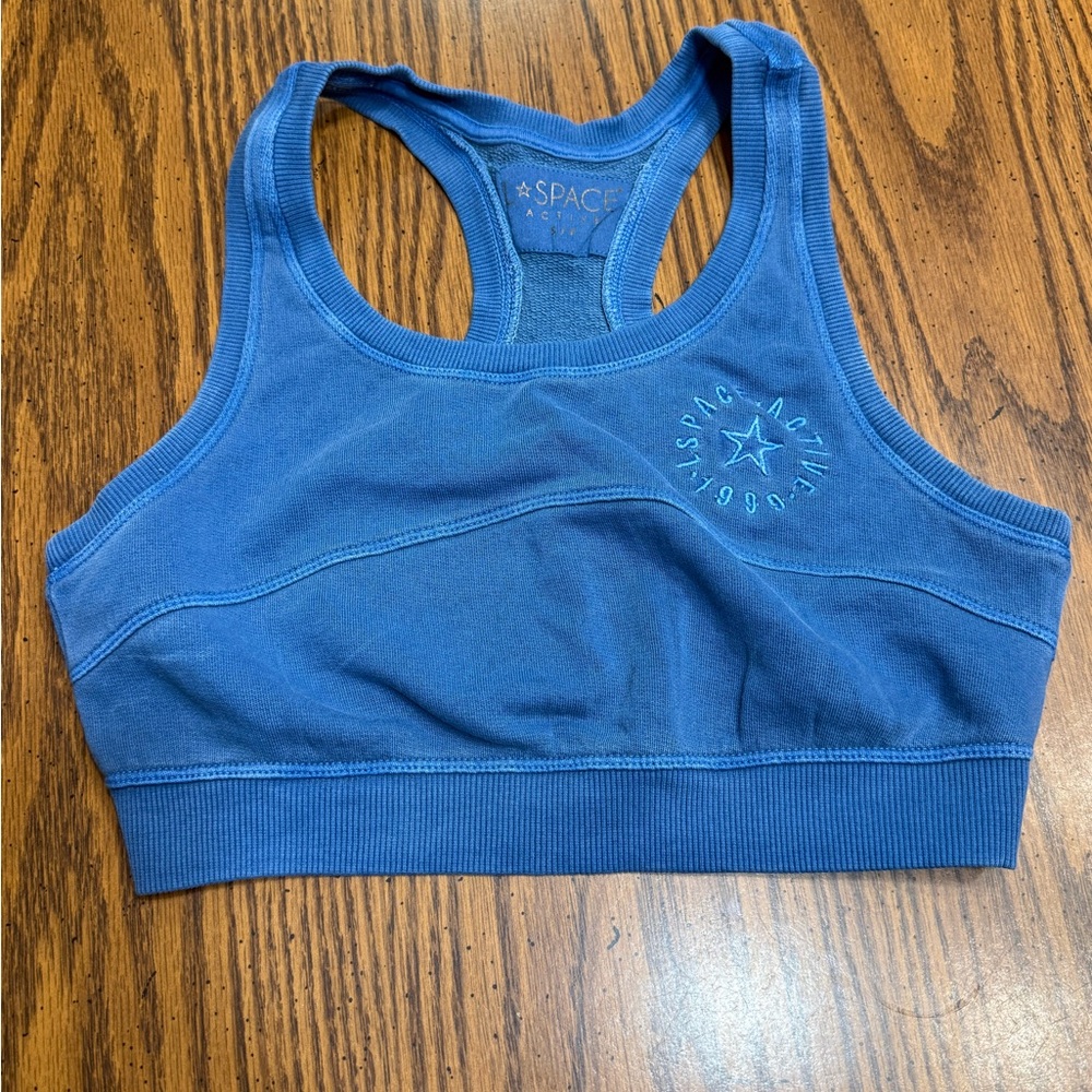 L*Space Blue Acid Wash Out Of Bounds Top
